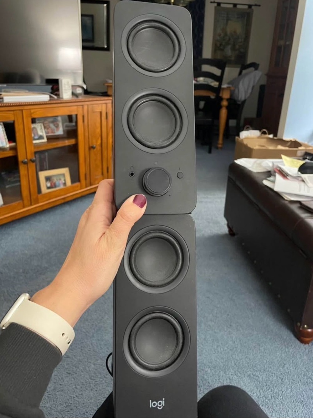 Logitech Black Stereo Speakers with Volume Knob